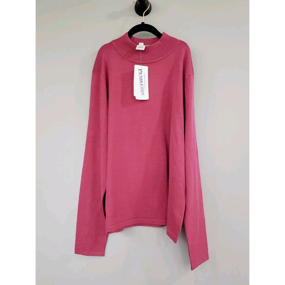 NEW SILK NYLON BLEND MEDIUM PURPLE PENDLETON Mock Neck LONG SLEEVE